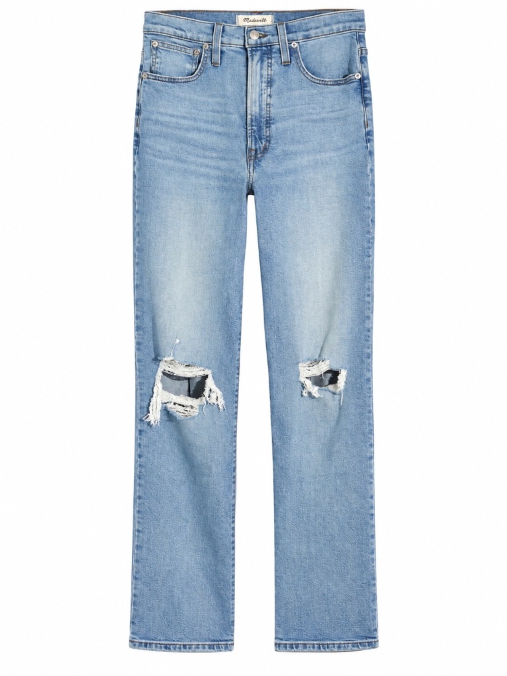 Madewell Perfect Vintage Straight Jeans | Danby Wash Knee Rip | Size 25 | NWOT